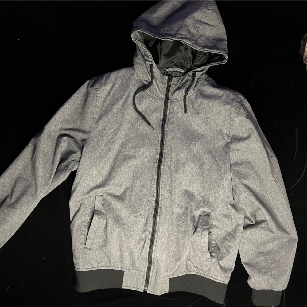 Grey Zip Up with snap pockets (American rag)